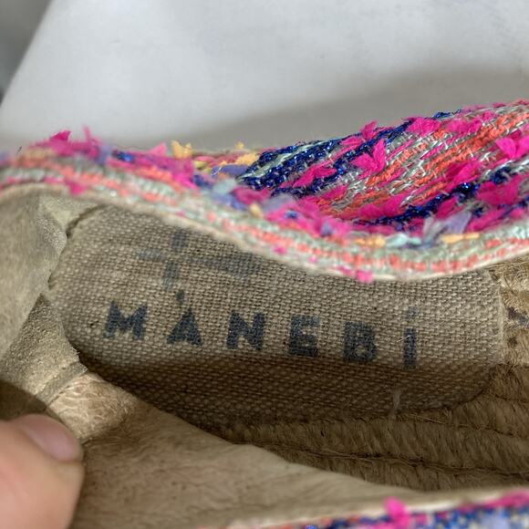 Manebi Ibiza Neon Tweed Espadrilles Size 36/5.5 Beachy Resort Euro Summer Casual - Picture 3 of 7